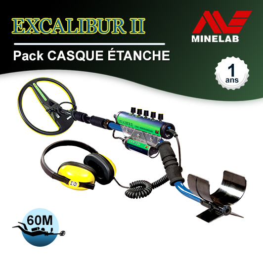 Détecteur Minelab Excalibur 2 et Pack Casque Étanche