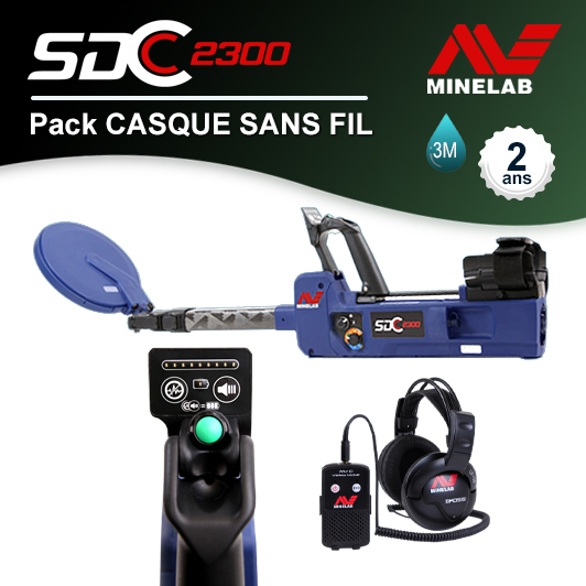 Détecteur Minelab SDC 2300 et Pack Casque Sans Fil