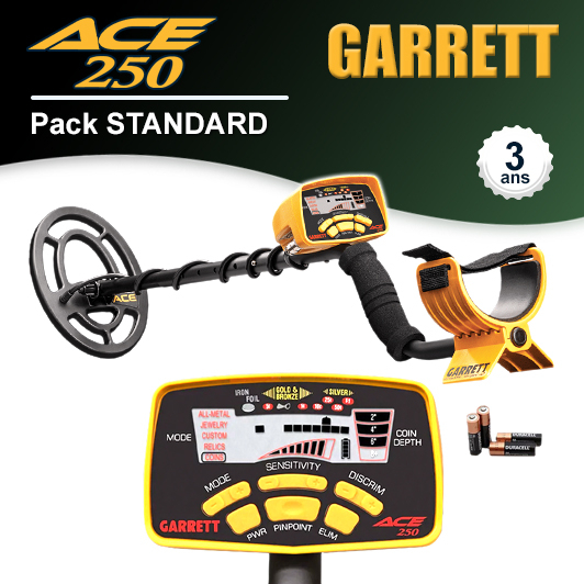 D'une prise en main intuitive, le Garrett Ace 250 est le détecteur qu'il vous faut, pour vous lancer !