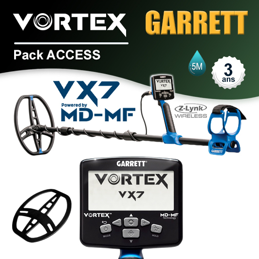 Détecteur Garrett Vortex VX7 et Pack Access