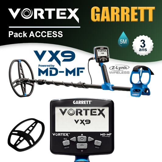 Détecteur Garrett Vortex VX9 et Pack Access